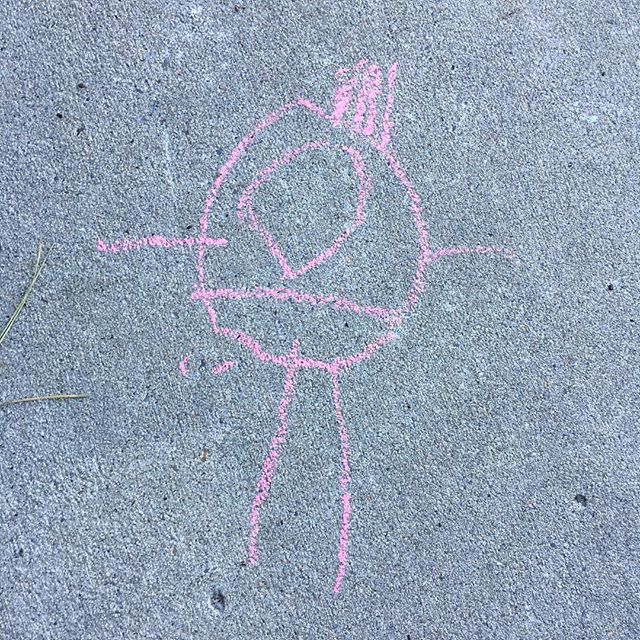 Sidewalk chalk alien